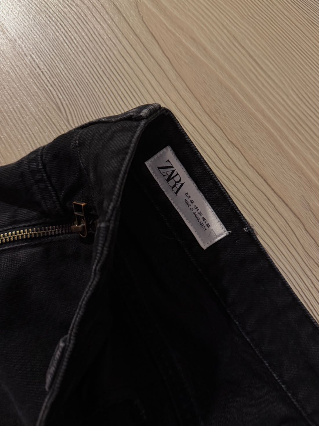 Zara Full Zippered Antrasit Jean Flare — görsel 3/7