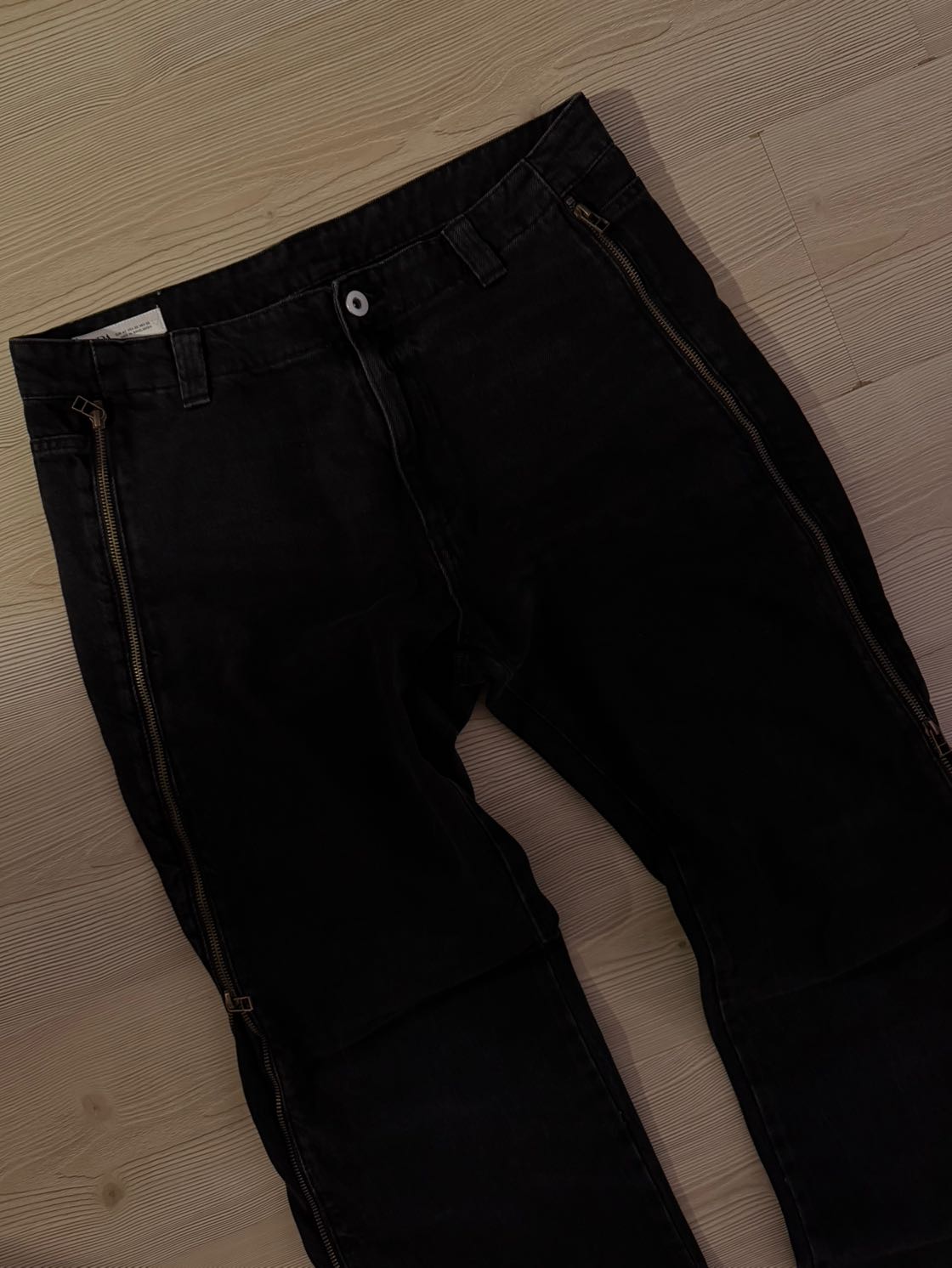 Zara Full Zippered Antrasit Jean Flare — görsel 4/7