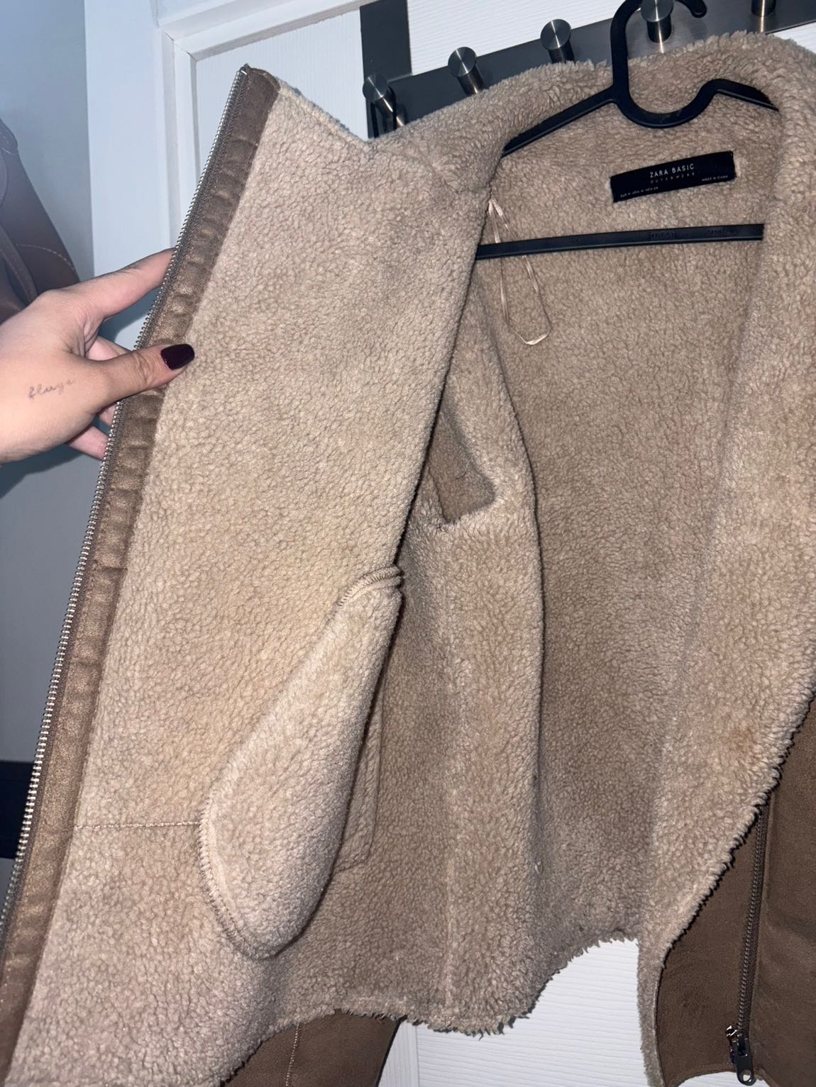 Zara Süet Peluş Mont — görsel 4/7