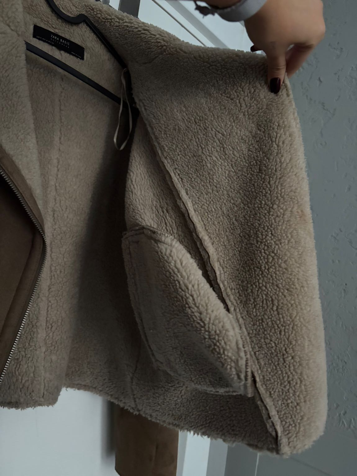 Zara Süet Peluş Mont — görsel 5/7
