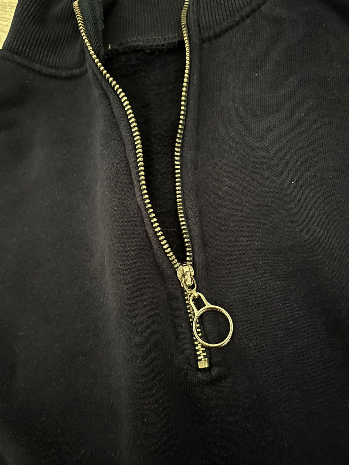 Lacivert Fermuarlı Sweatshirt Crop — görsel 2/5