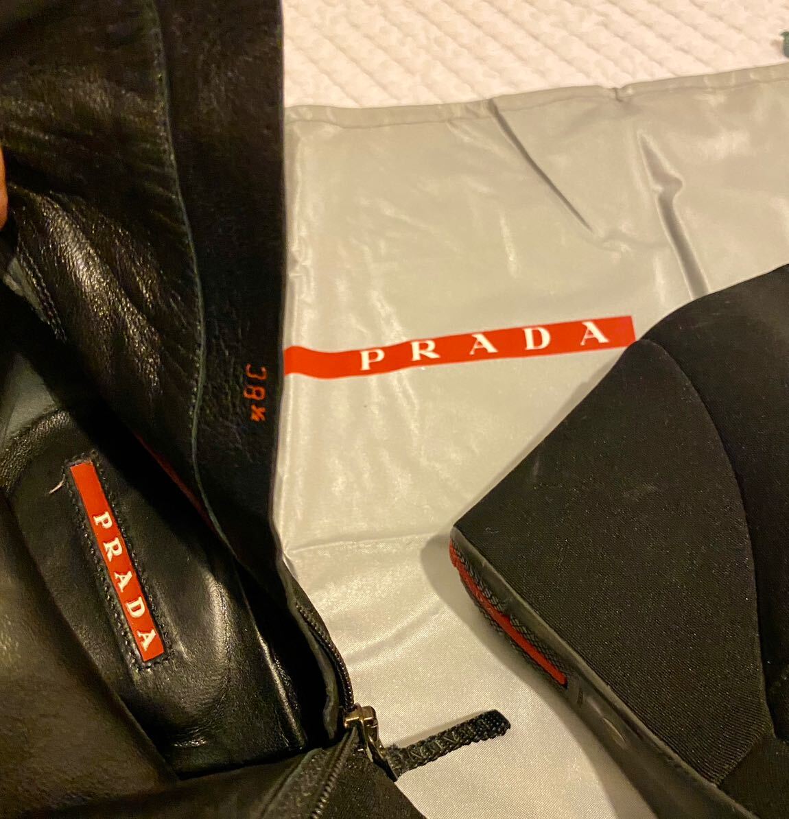 PRADA Siyah Dolgu Topuklu Bot — görsel 3/5