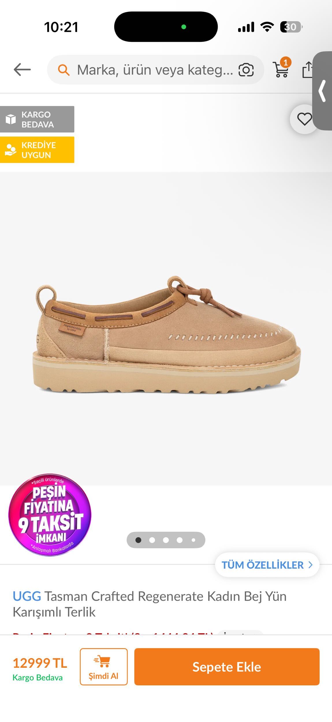 Ugg Taba Deri Ayakkabı terlik — görsel 7/7