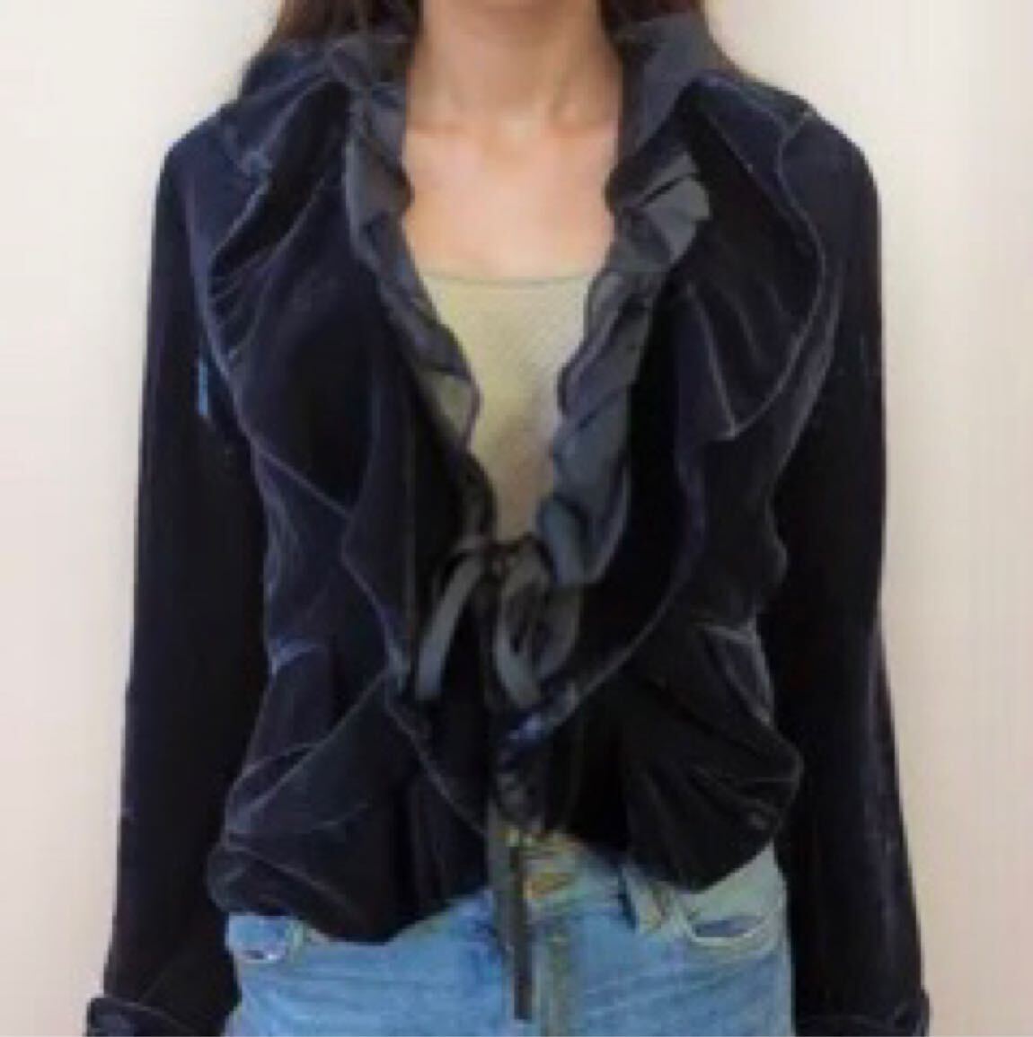 Mango İpek Kadife Lacivert Blazer — görsel 5/6