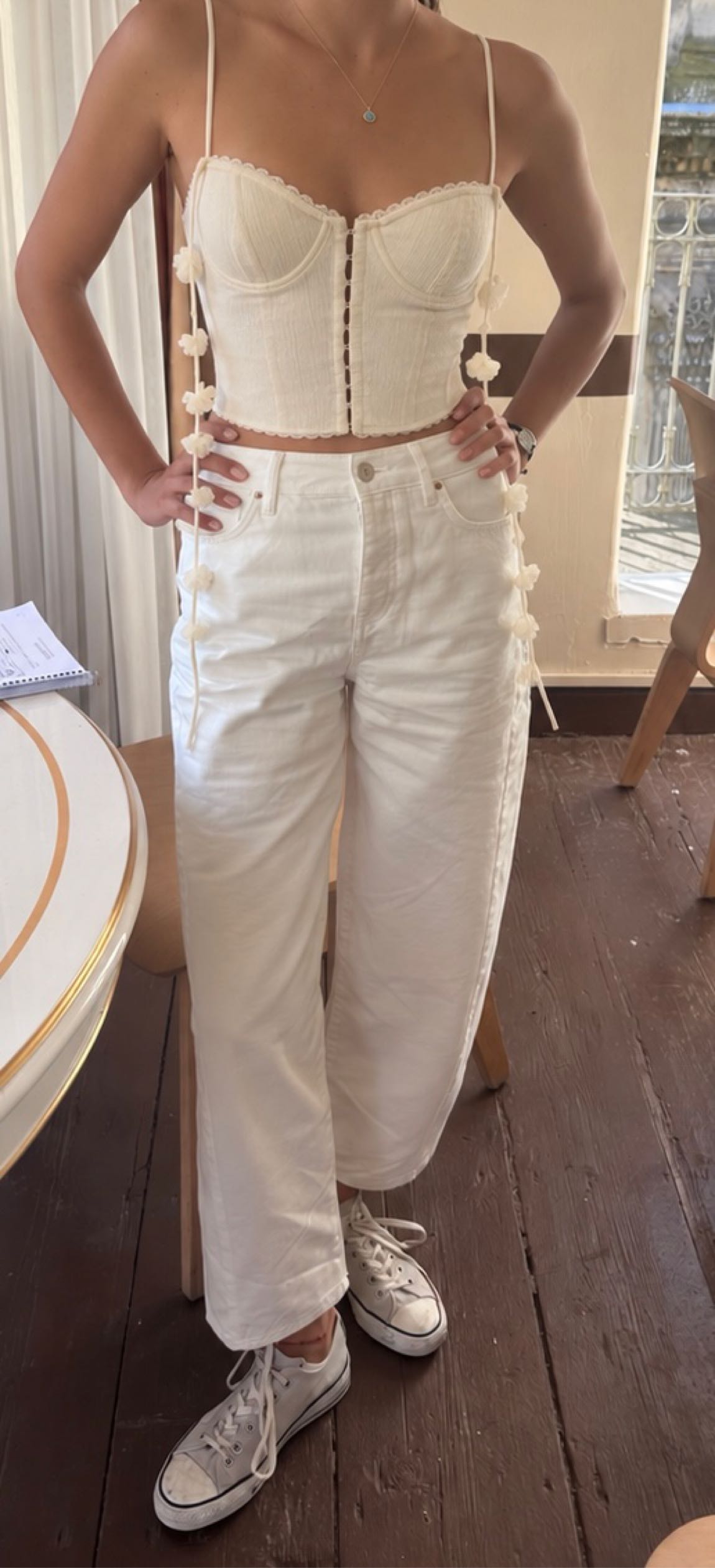 Zara Beyaz Çiçekli Büstiyer — görsel 2/4