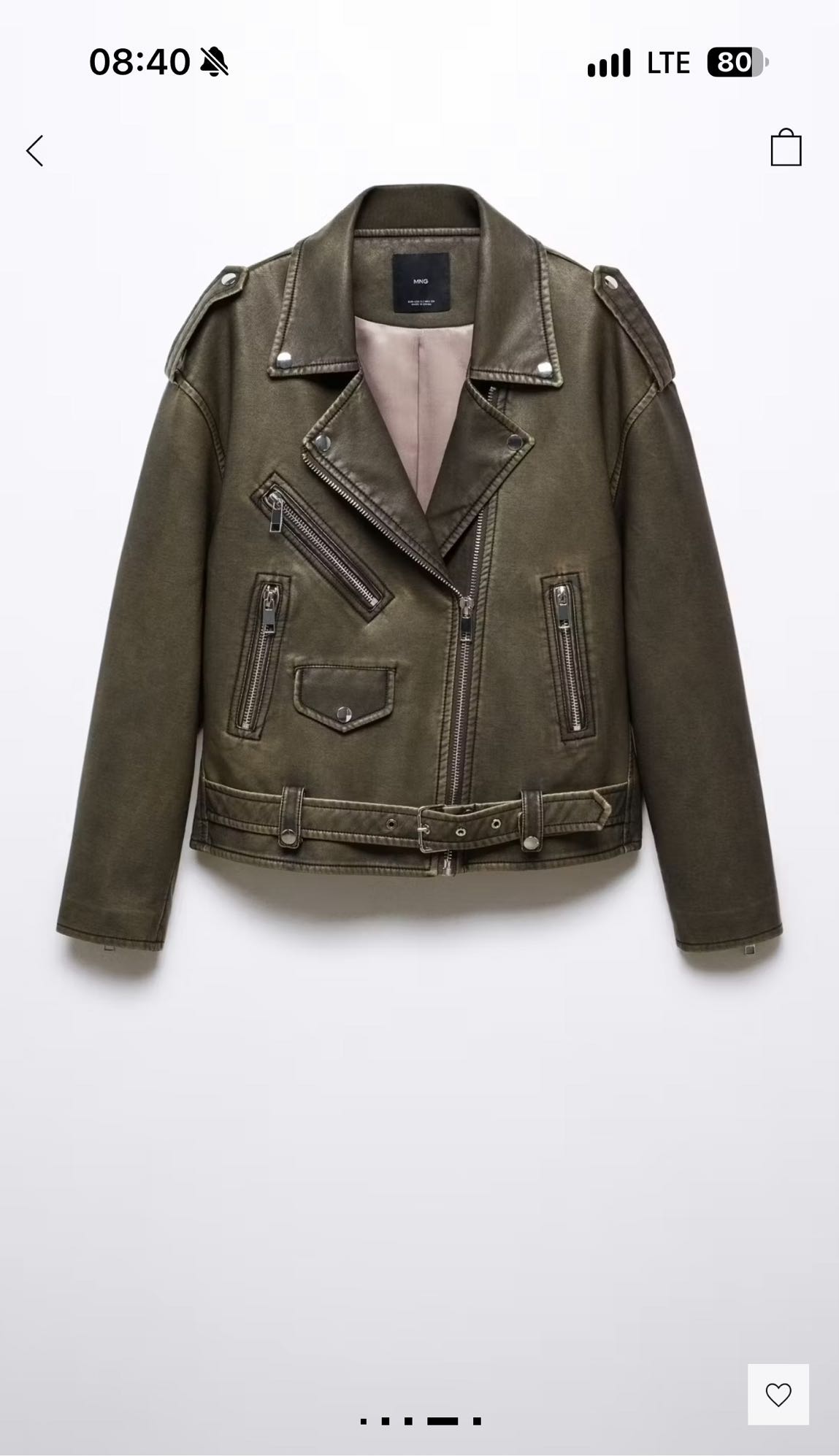 Oversize Eskitilmiş Biker Ceket — görsel 5/6