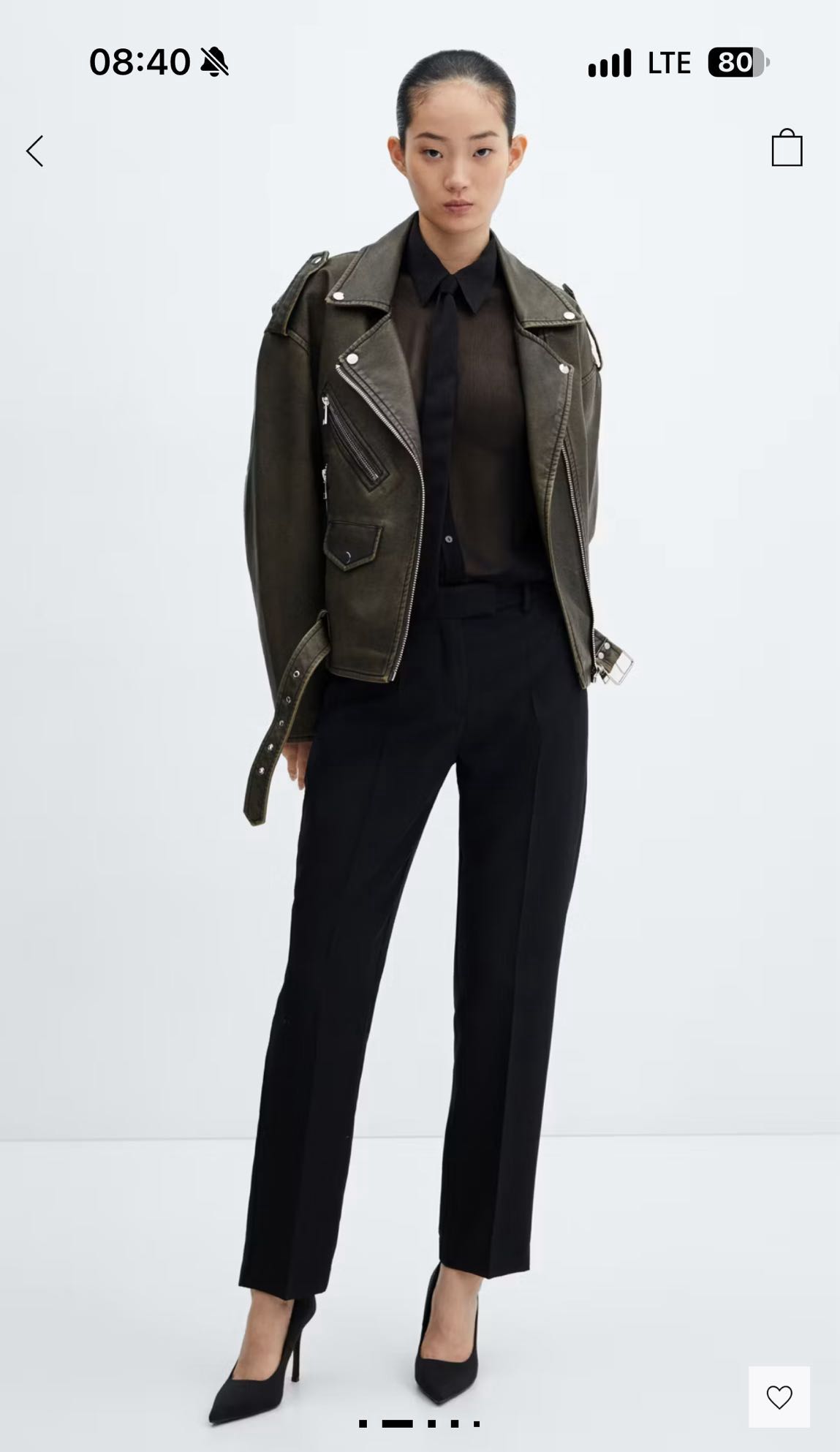 Oversize Eskitilmiş Biker Ceket — görsel 2/6