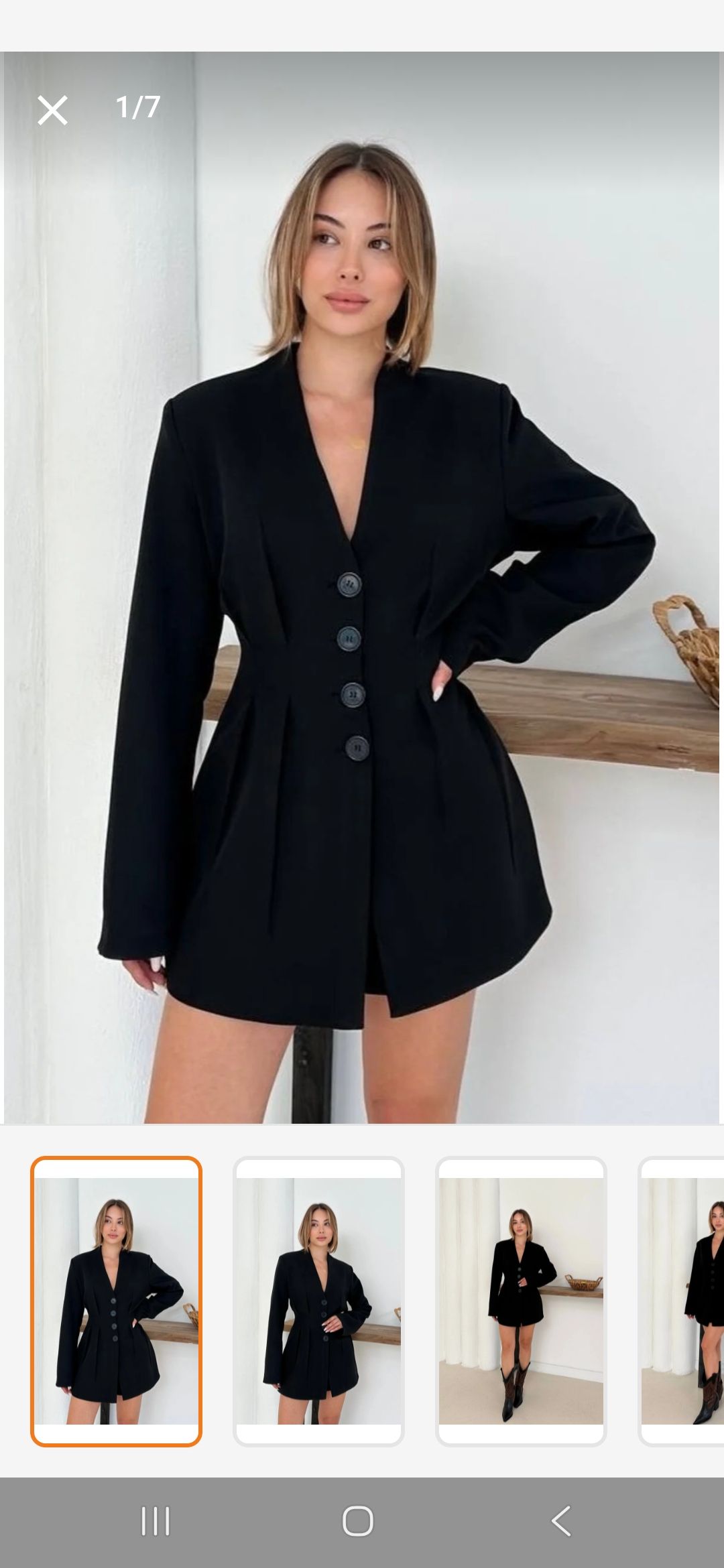 uzun kollu mini Blazer ceket elbise — görsel 2/5