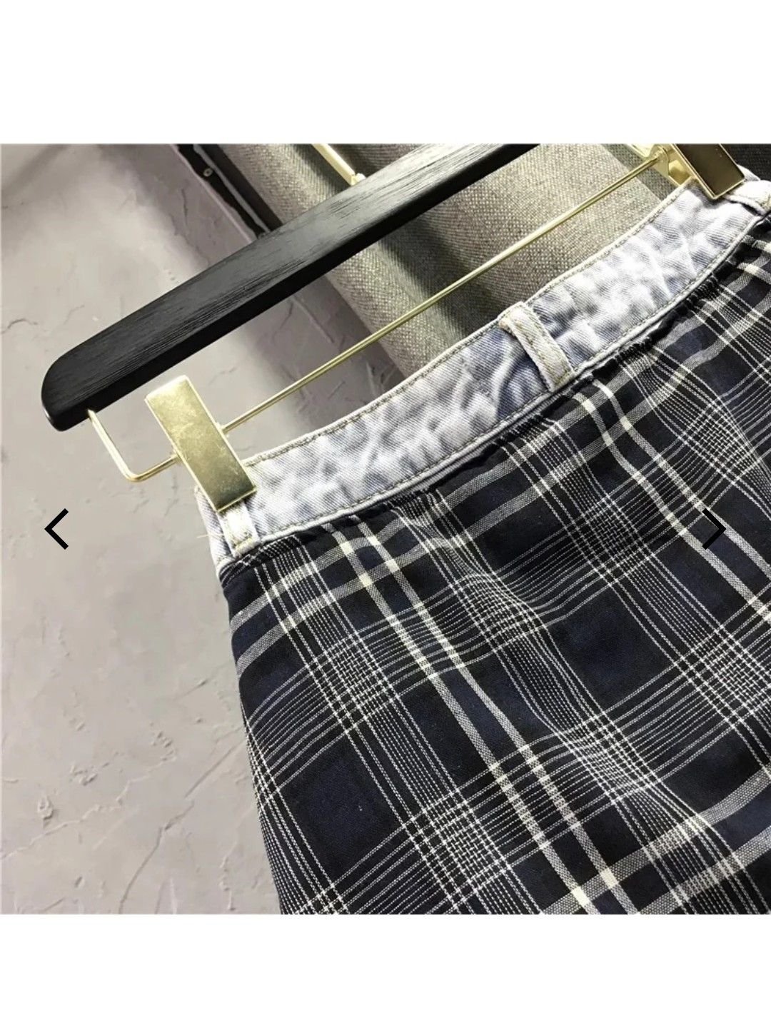 Ekose Denim Şort Etek — görsel 3/5