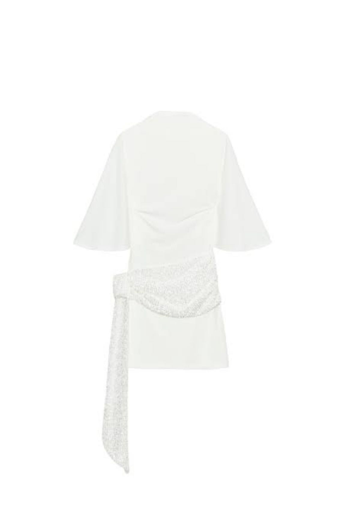 Zara Kontrast Pullu Kuşaklı Mini Elbise — görsel 5/7