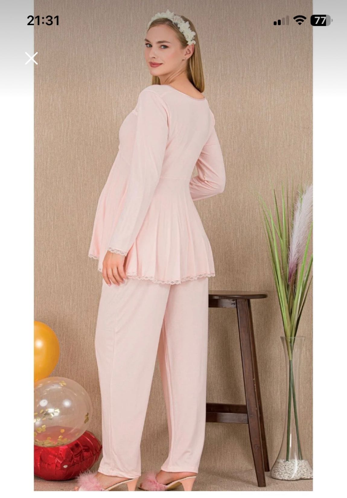Sabahlıklı Lohusa-Hamile Pijama 3’lü Set — görsel 3/3