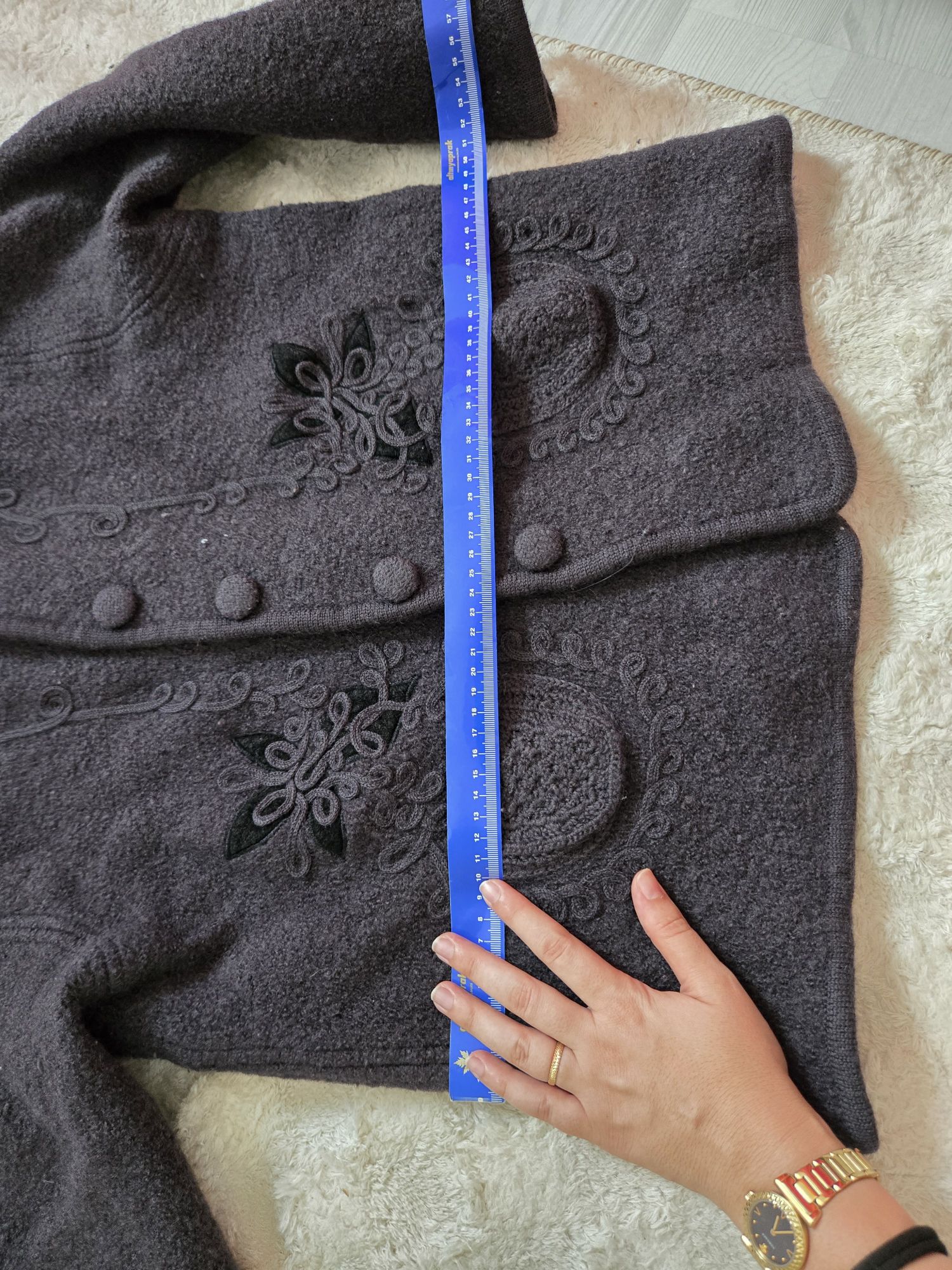 wool saf yün hırka düğmeli blazer — görsel 3/8