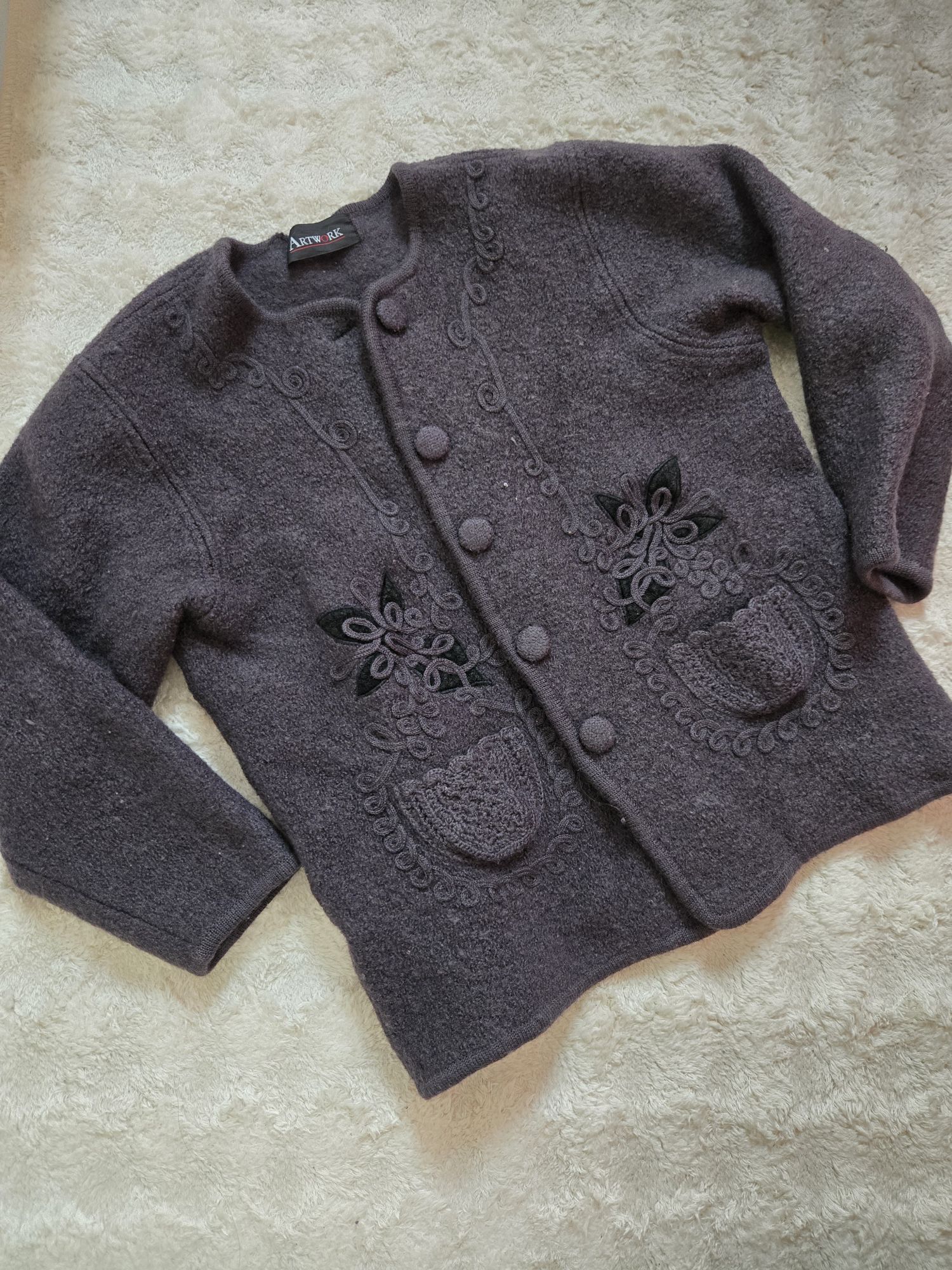 wool saf yün hırka düğmeli blazer — görsel 7/8