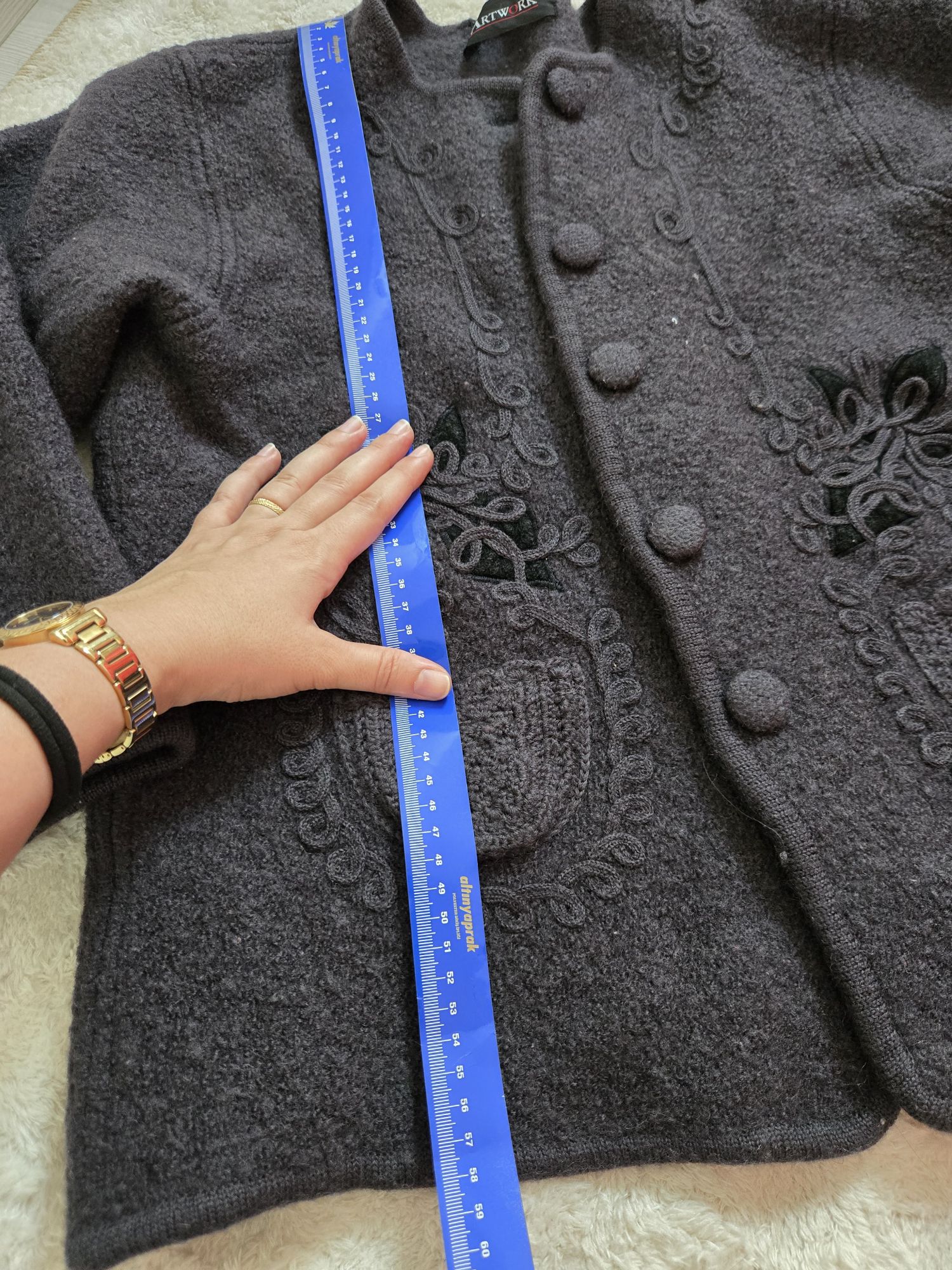 wool saf yün hırka düğmeli blazer — görsel 2/8