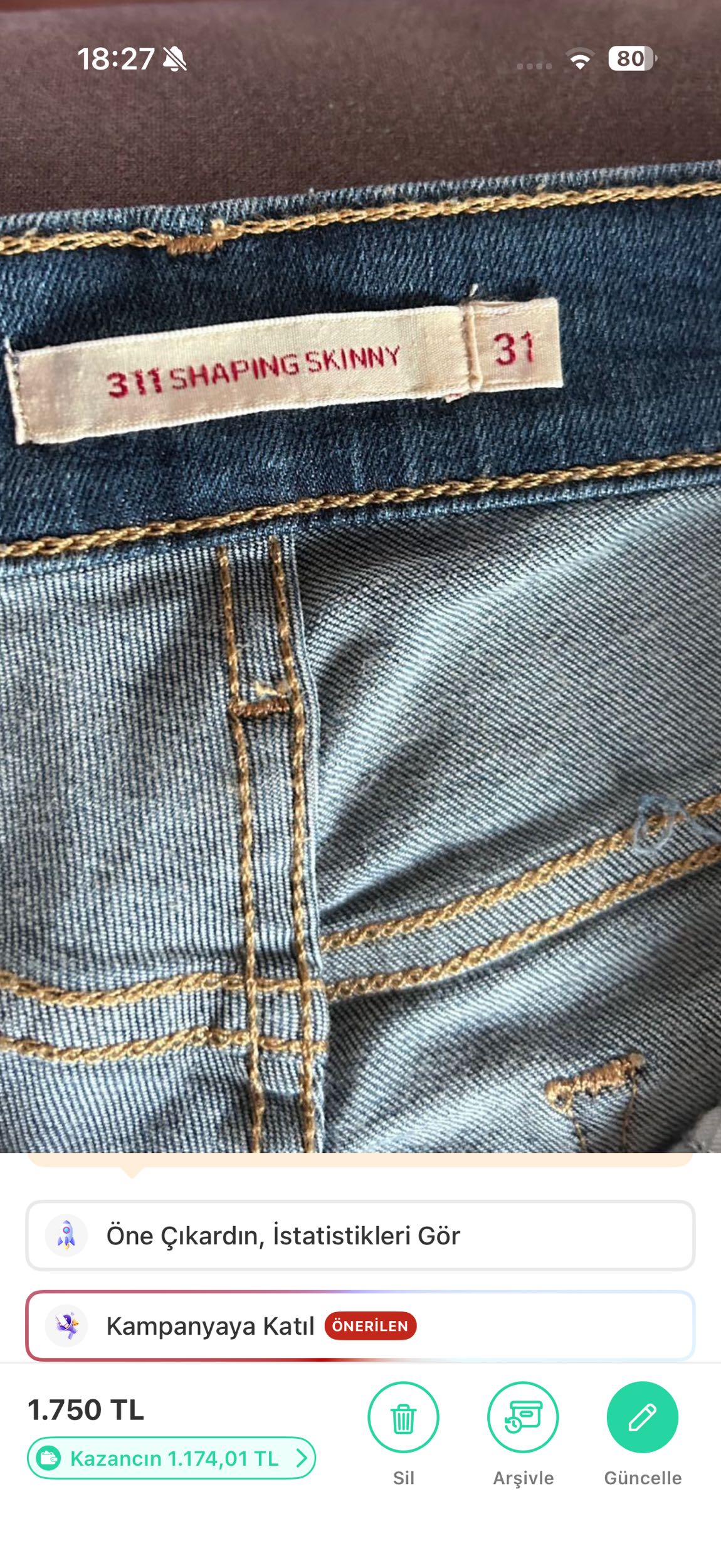 Levi's Premium Kot pantolon — görsel 5/6