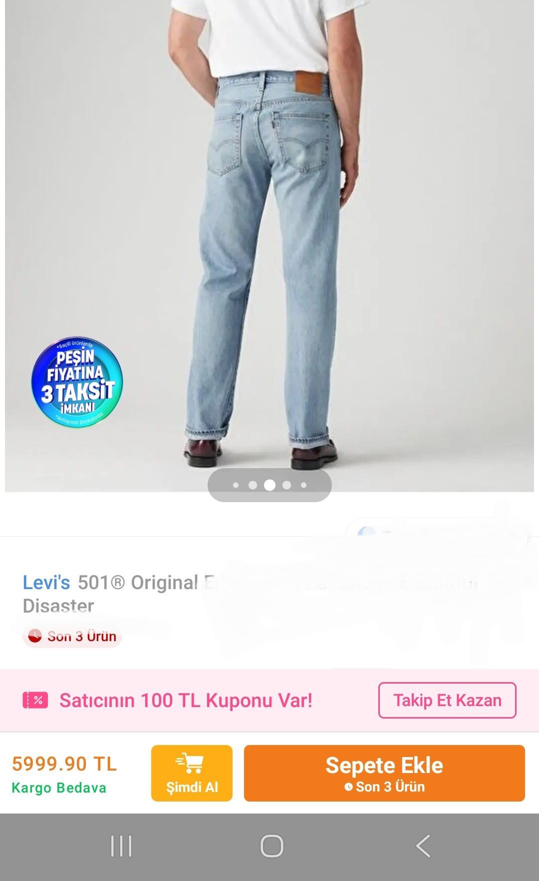 LEVİS 501 Jean Erkek Pantolon — görsel 2/12