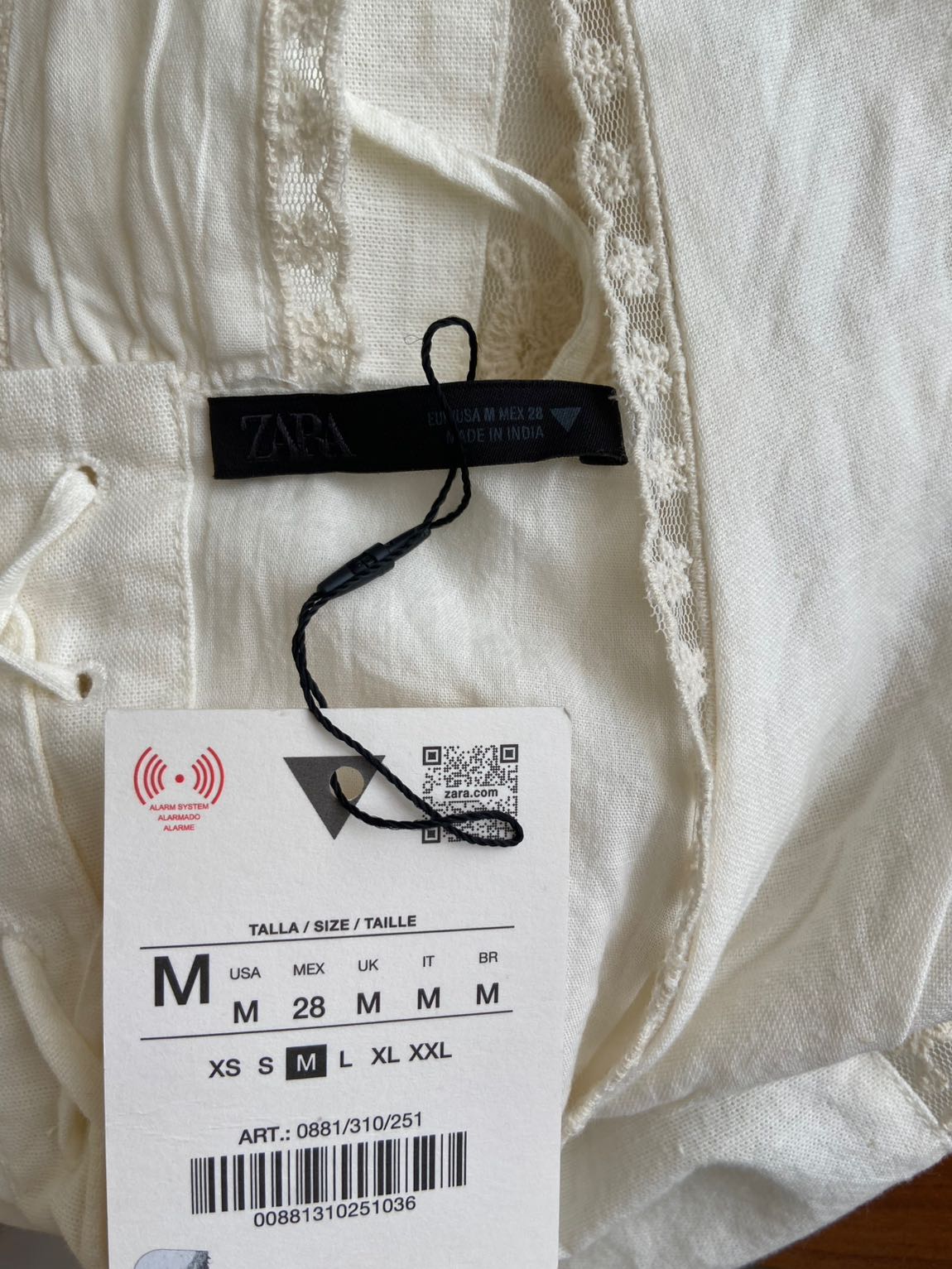 Zara Beyaz Dantelli Mini Elbise — görsel 5/12