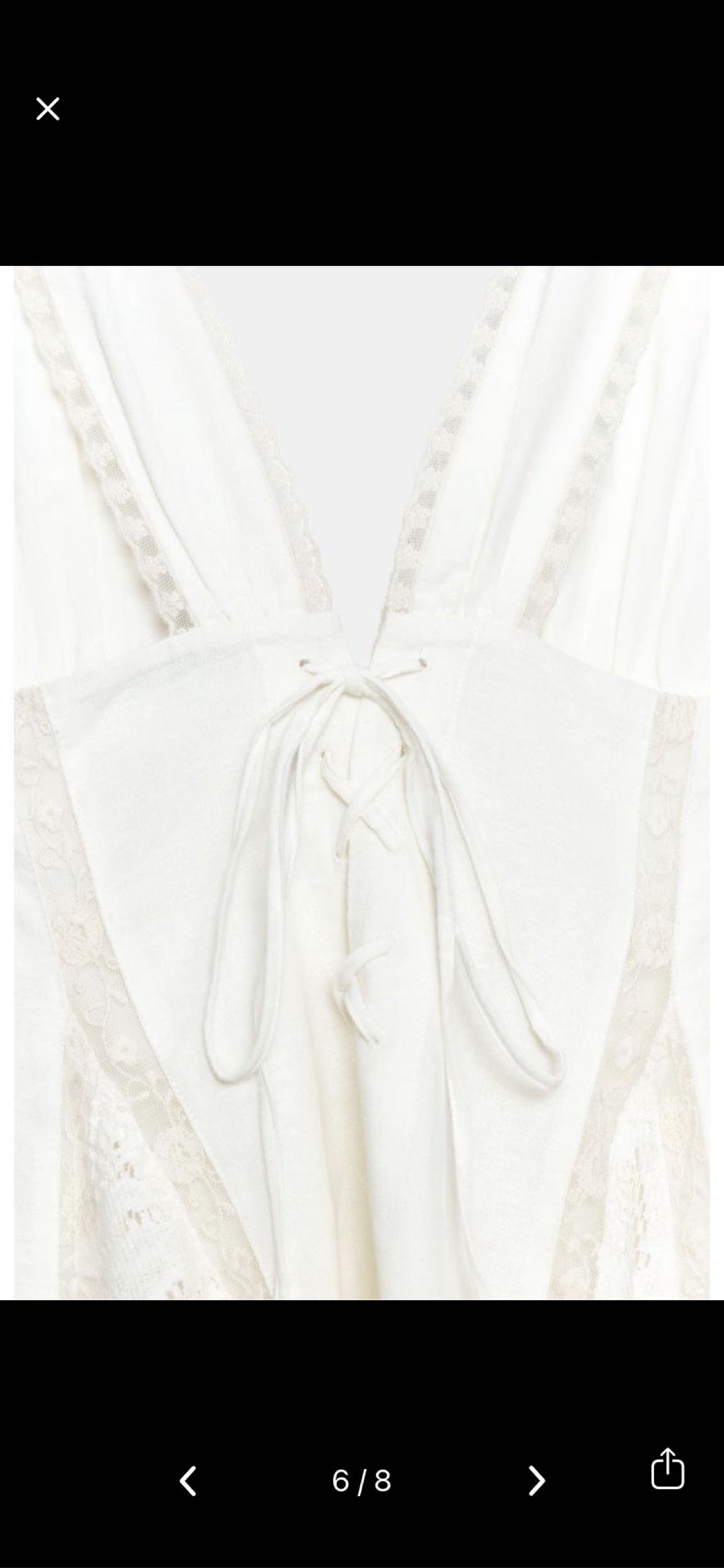 Zara Beyaz Dantelli Mini Elbise — görsel 9/12