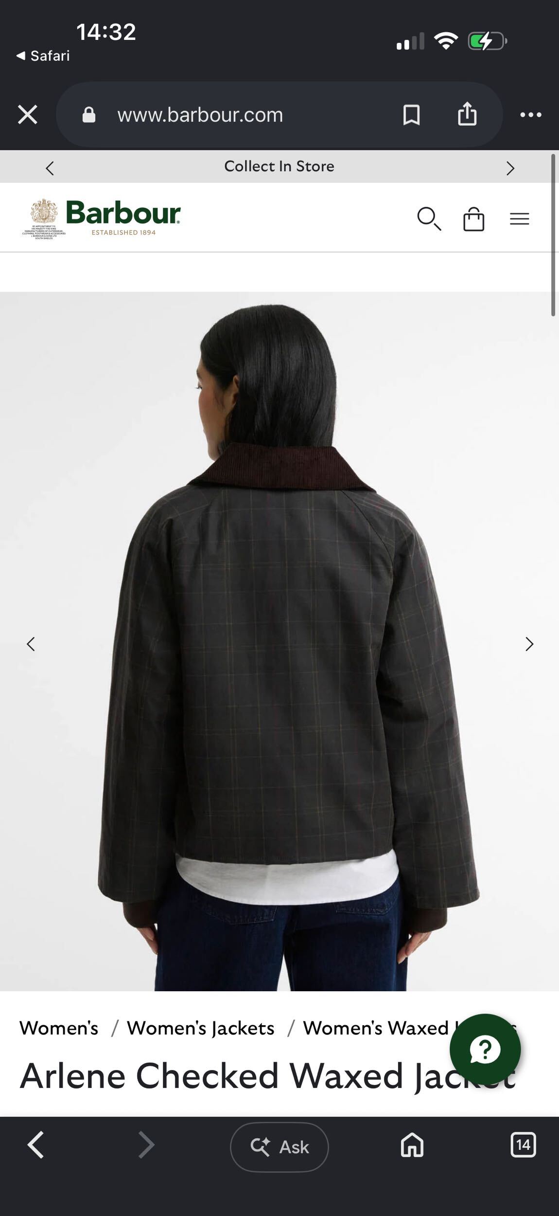 Arlene Checked Waxed Jacket — görsel 5/7