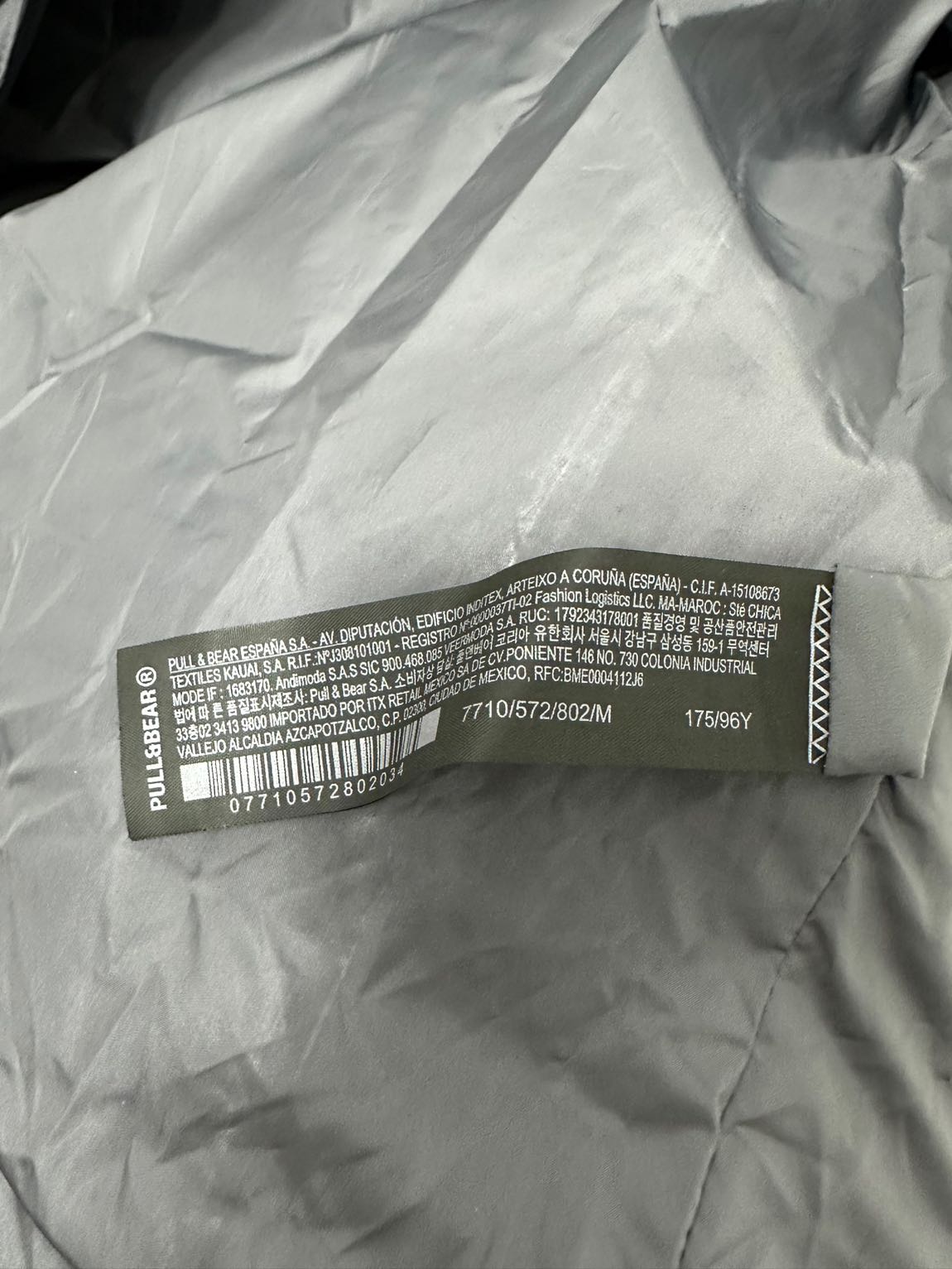 Pull&Bear Gri Kapüşonlu Mont — görsel 7/8