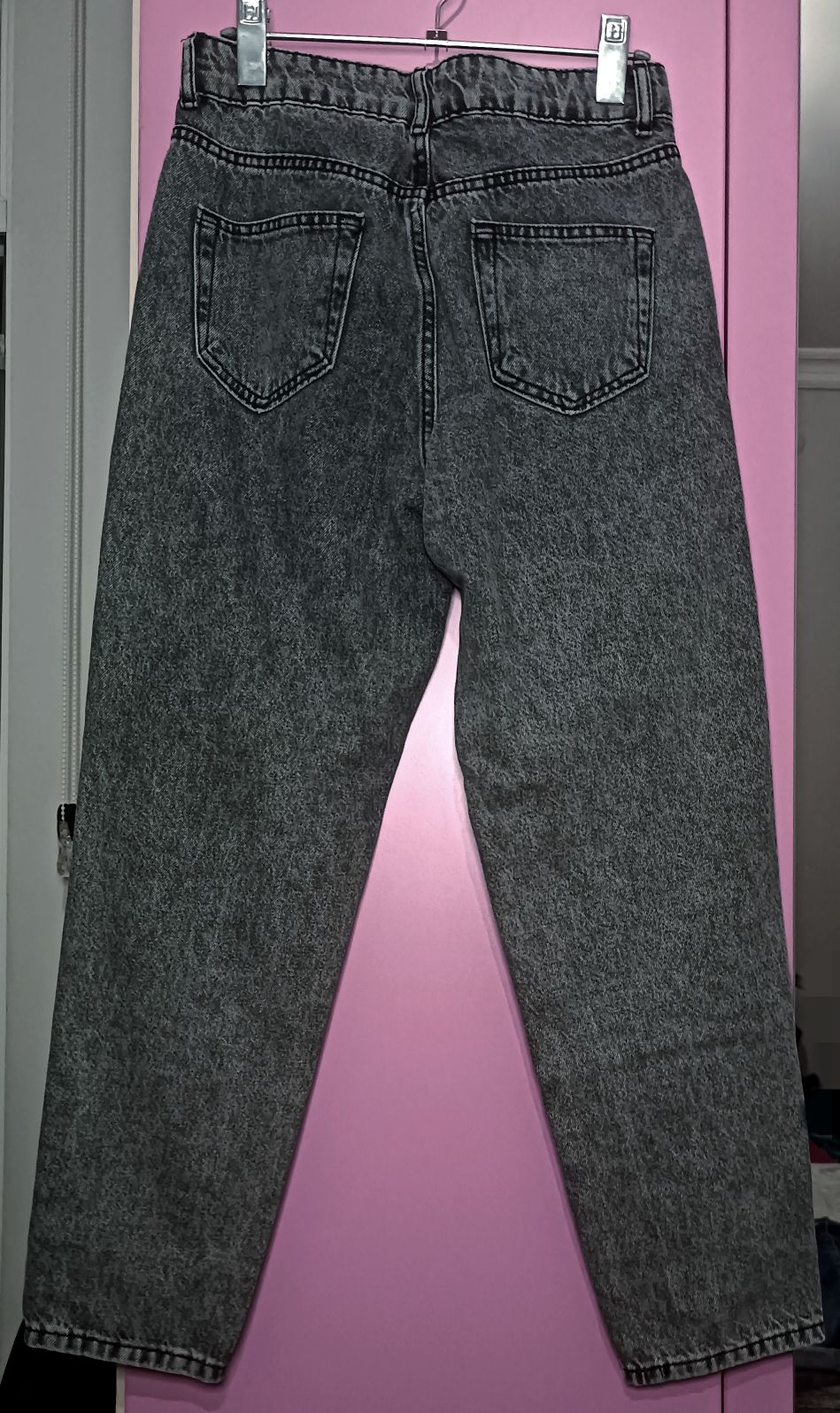 Gri Yıkamalı Mom Fit Denim Jean — görsel 2/3