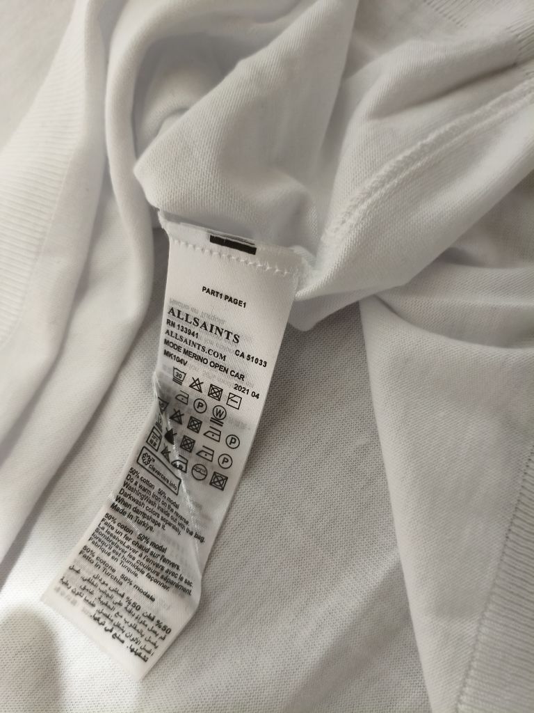 AllSaints Modal Polo Yaka Beyaz T-Shirt — görsel 5/5