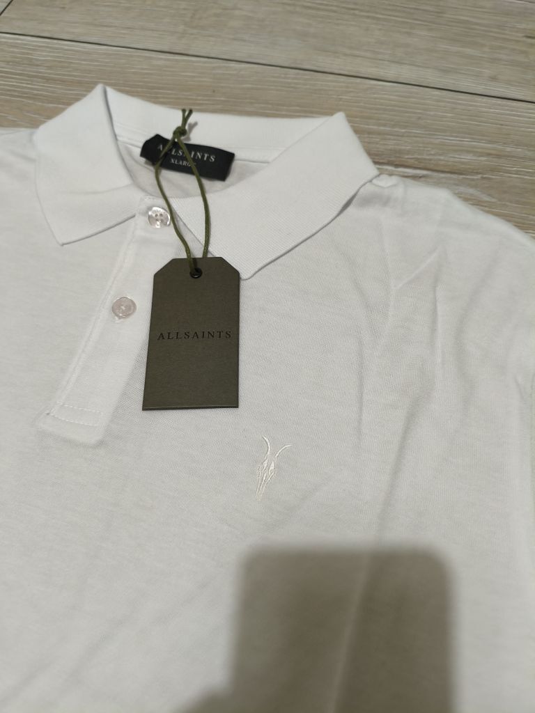 AllSaints Modal Polo Yaka Beyaz T-Shirt — görsel 3/5
