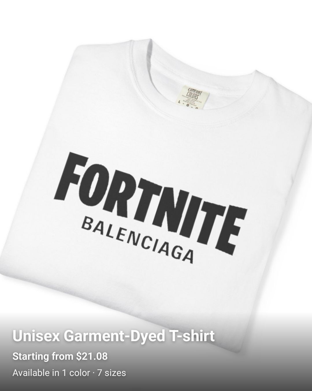 Fortnite Balenciaga Beyaz Tişört — görsel 3/4