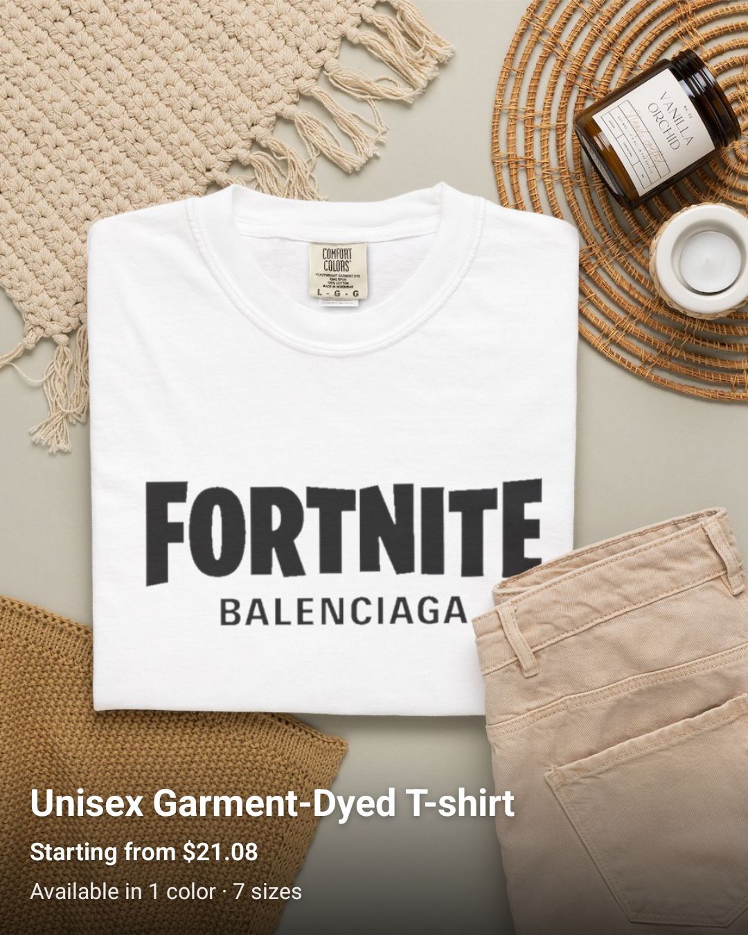 Fortnite Balenciaga Beyaz Tişört — görsel 4/4