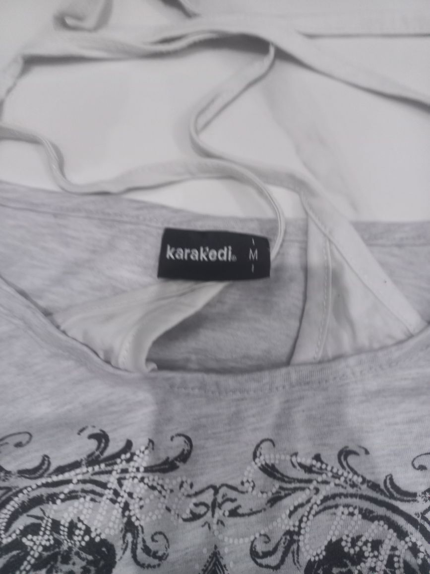 Gri Desenli kara kedi marka y2k tshirt — görsel 2/2