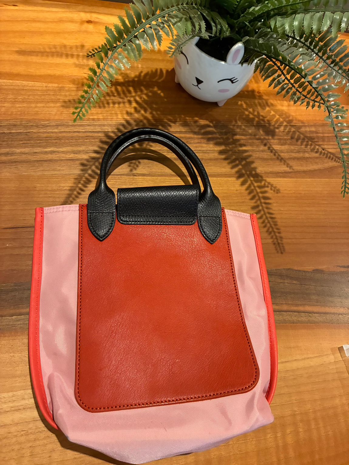 Longchamp Pembe Deri Mini El Çantası — görsel 3/4