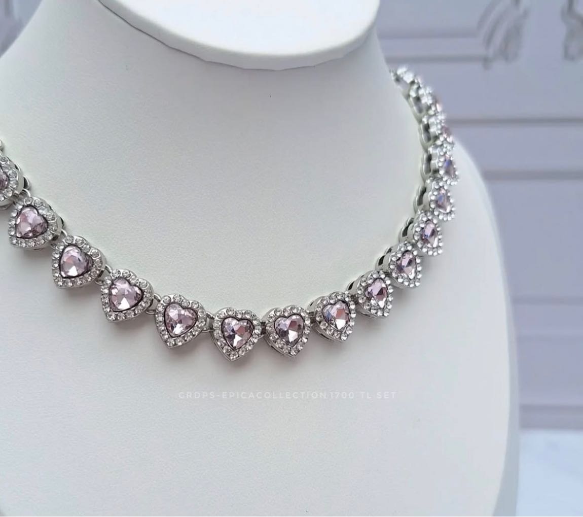 Swarovski Kalpli Kolye seti — görsel 2/4