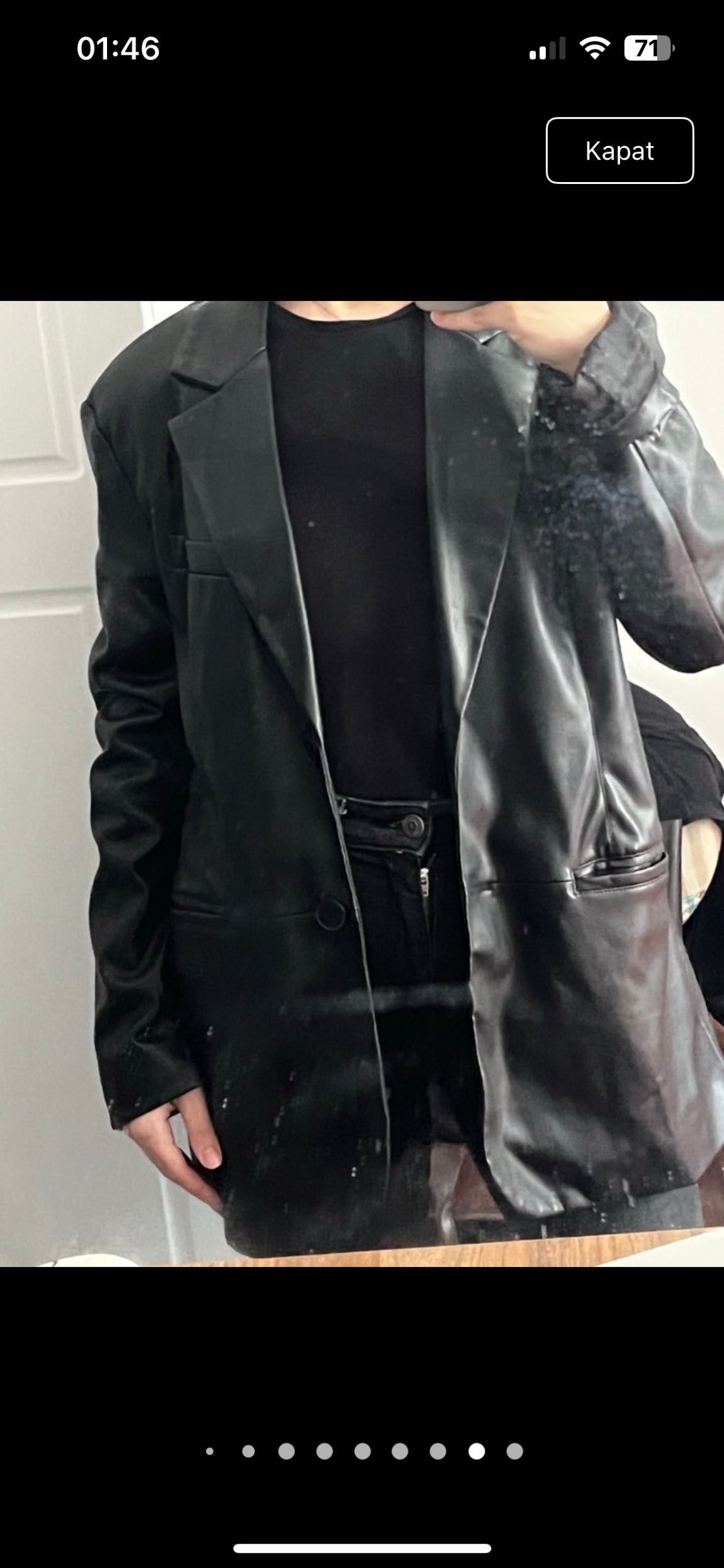 Bershka Siyah Deri Blazer Ceket — görsel 4/11