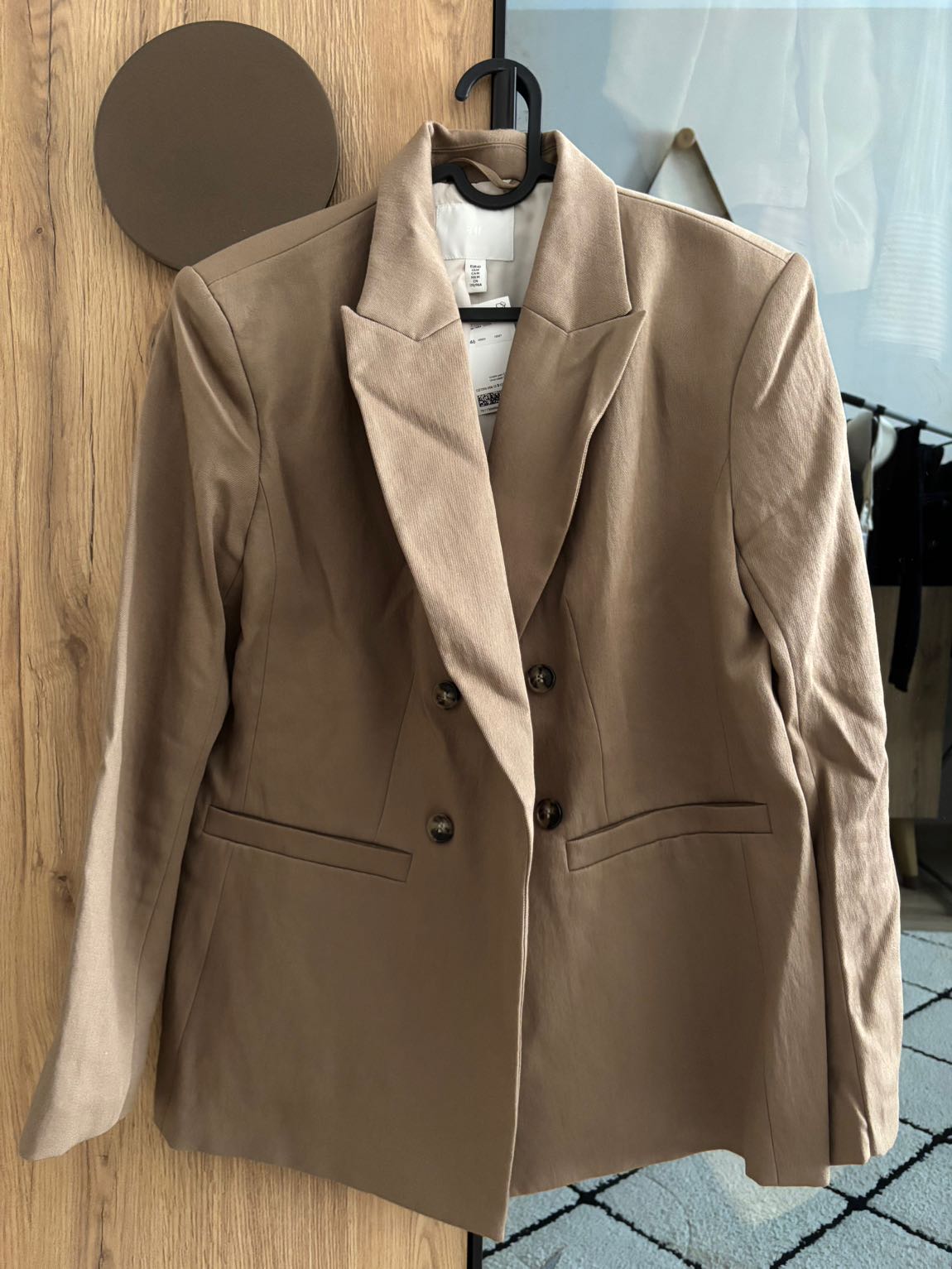 H&M Vizon Çift Düğmeli Blazer Ceket — görsel 7/7