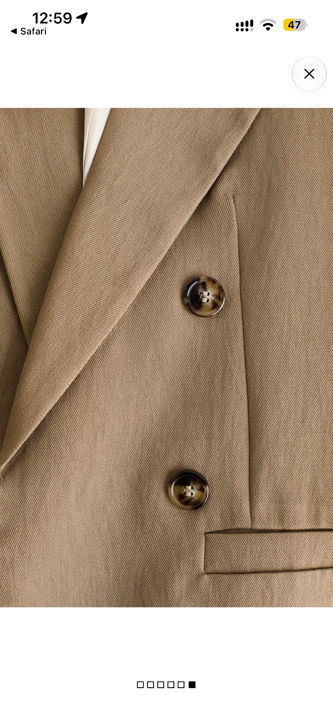 H&M Vizon Çift Düğmeli Blazer Ceket — görsel 3/7