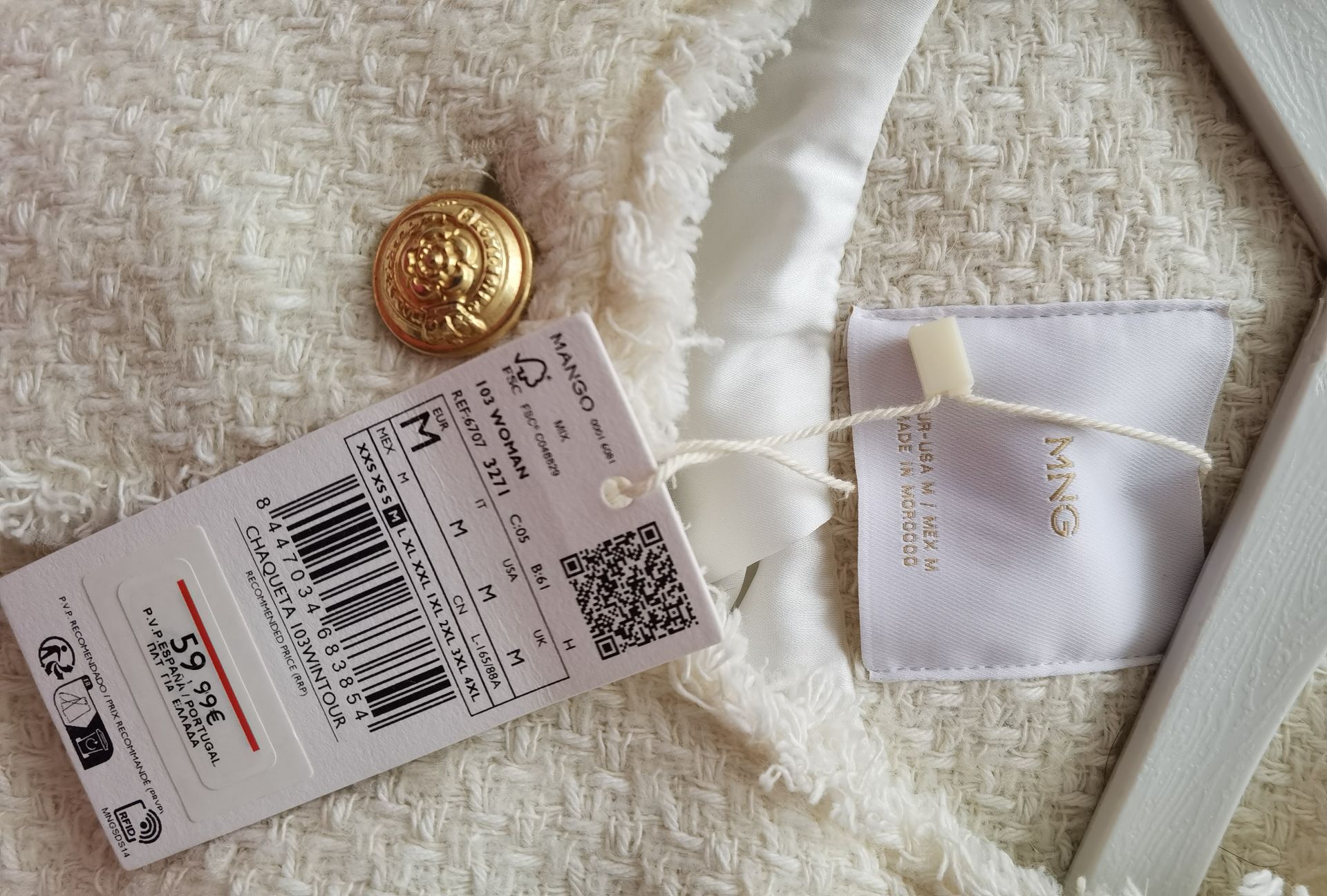 Mango Krem Blazer Ceket — görsel 3/6
