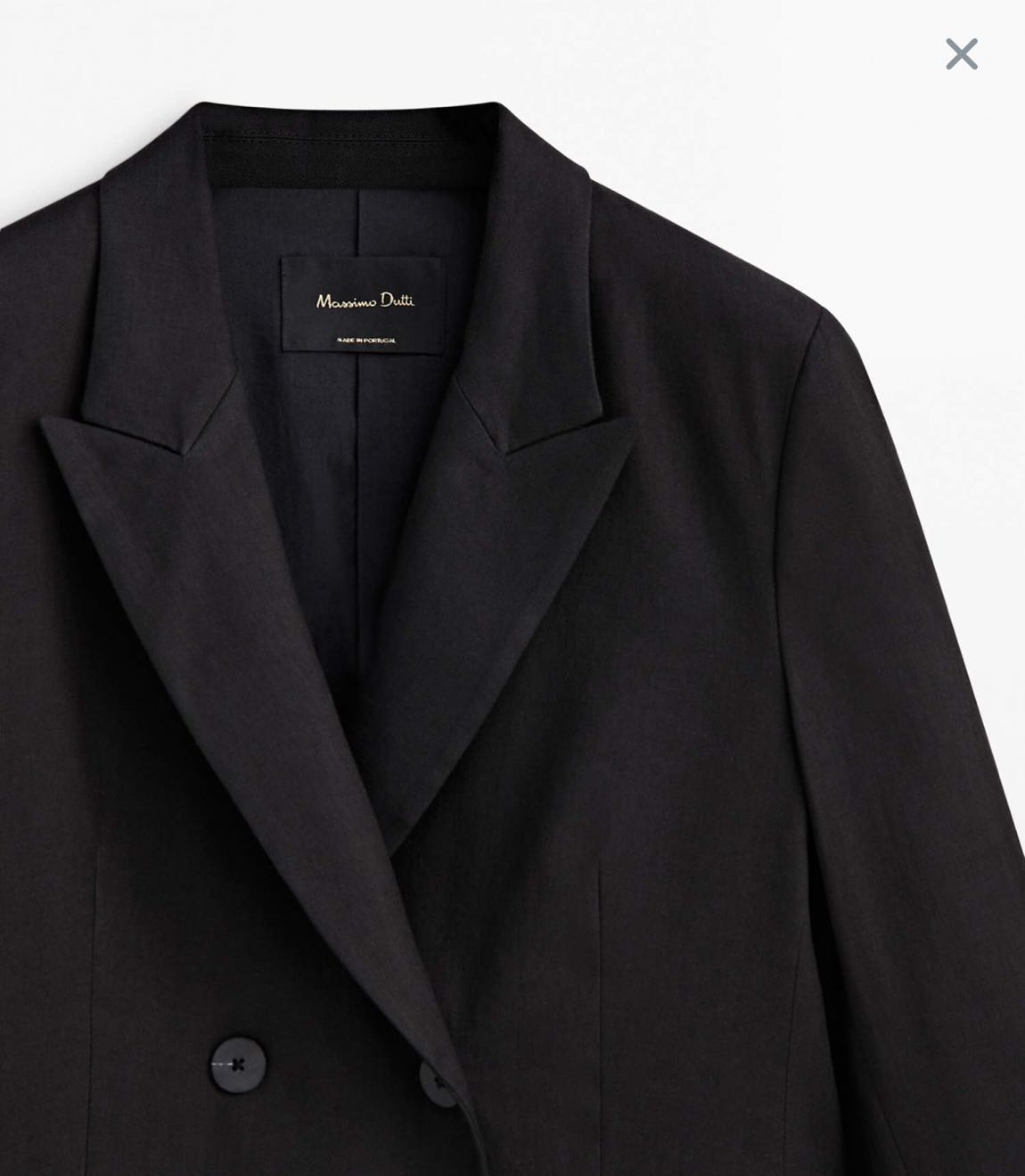 Massimo Dutti Siyah Keten Blazer Ceket — görsel 5/15
