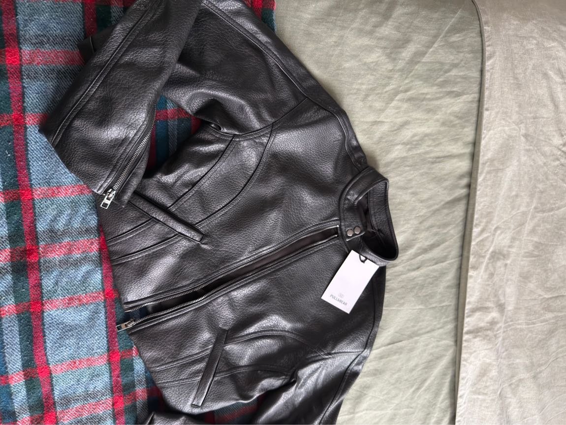 Pull & Bear motorcu Deri Ceket — görsel 10/20