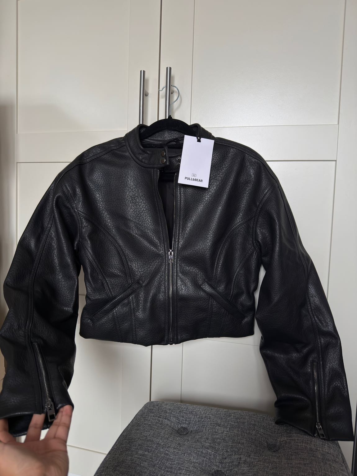 Pull & Bear motorcu Deri Ceket — görsel 20/20