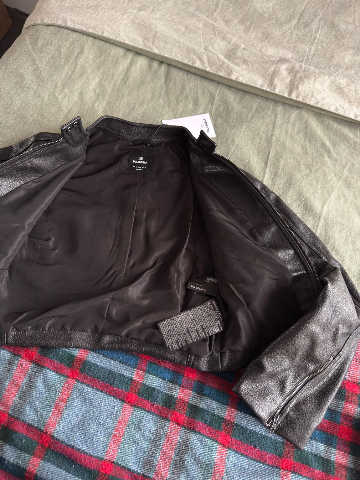 Pull & Bear motorcu Deri Ceket — görsel 16/20