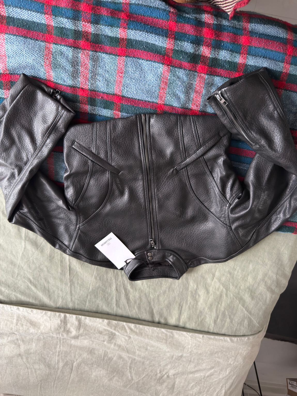 Pull & Bear motorcu Deri Ceket — görsel 6/20