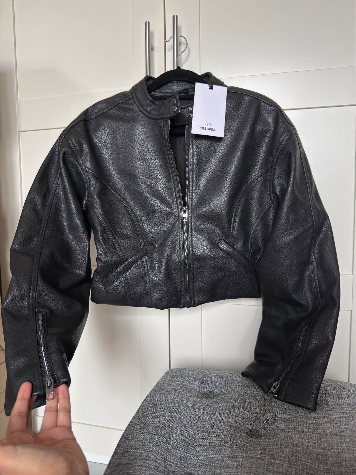 Pull & Bear motorcu Deri Ceket — görsel 19/20