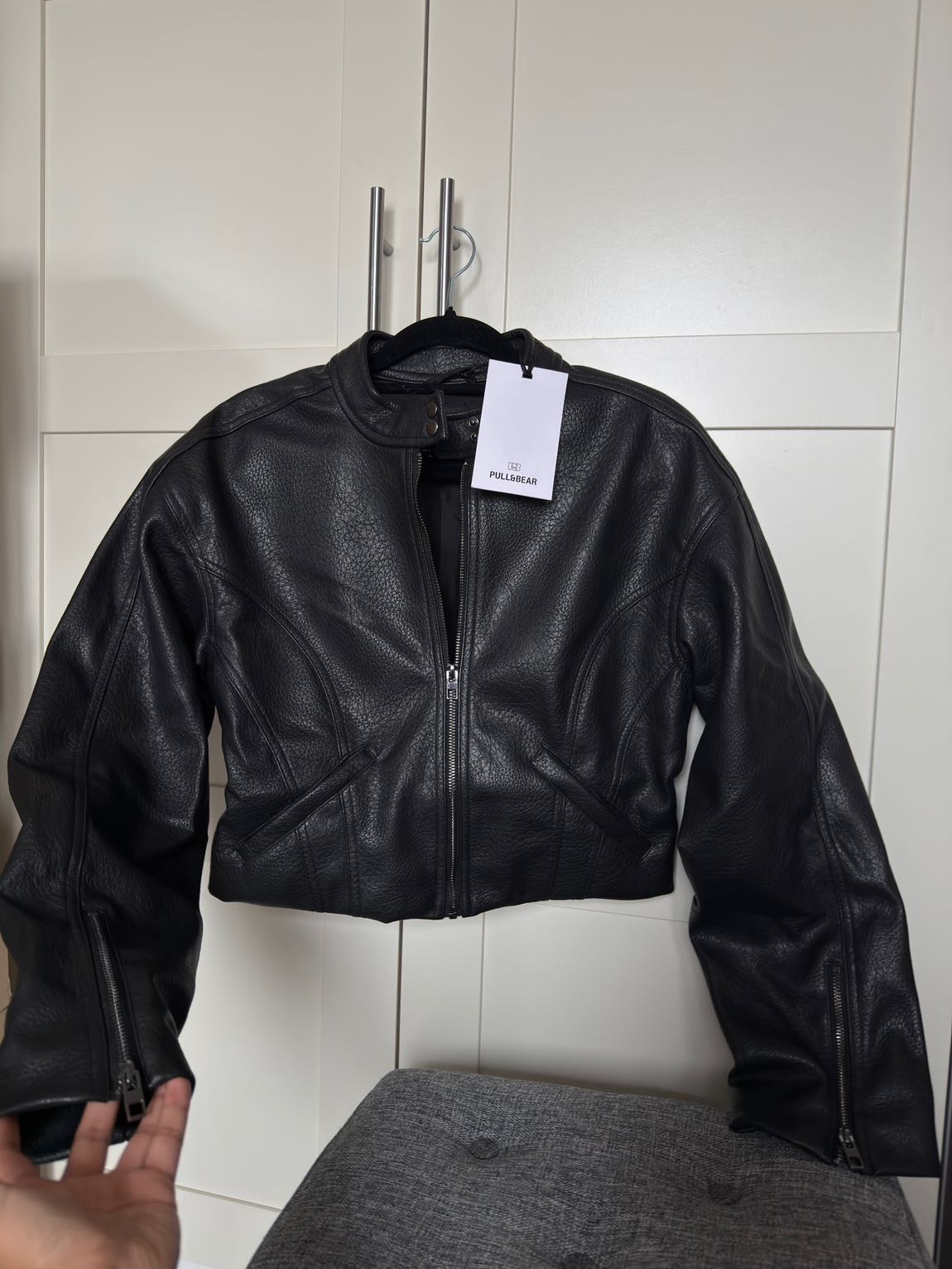 Pull & Bear motorcu Deri Ceket — görsel 18/20