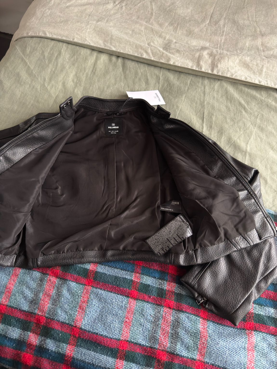 Pull & Bear motorcu Deri Ceket — görsel 13/20