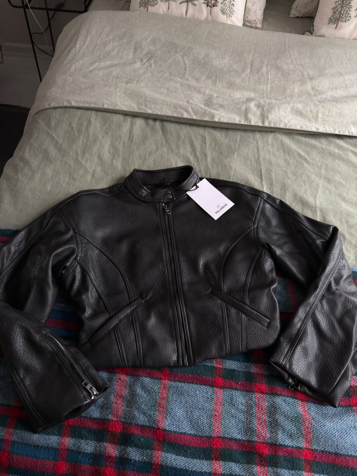 Pull & Bear motorcu Deri Ceket — görsel 4/20