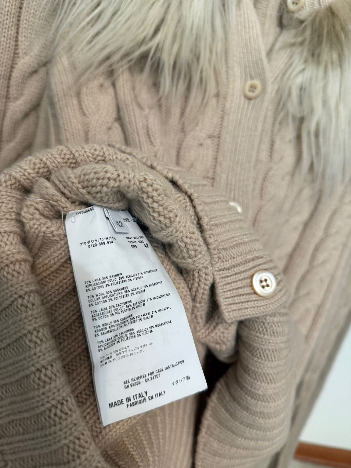 Prada, yün/kaşmir hırka💫 — görsel 6/7
