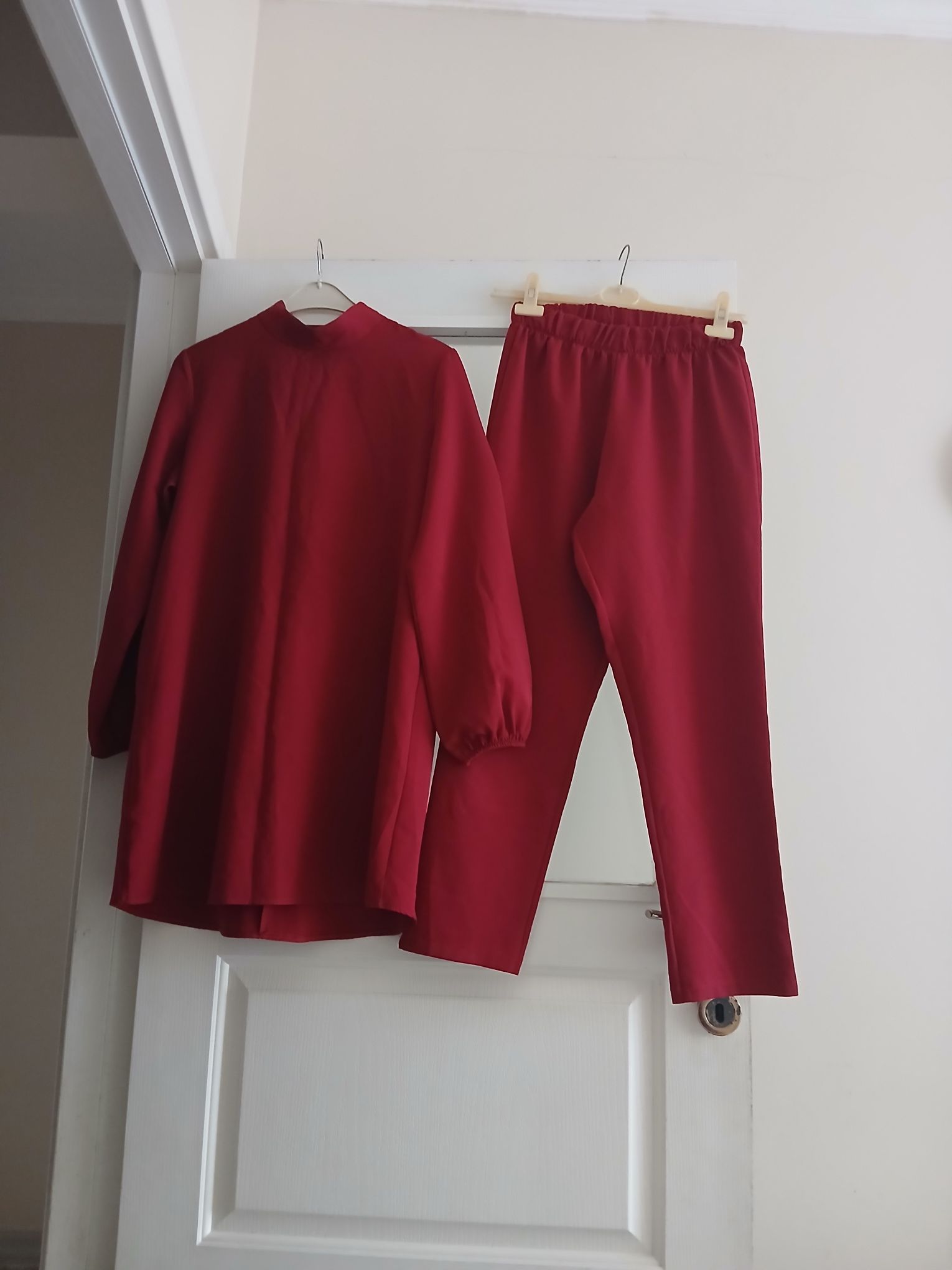 Bordo Tunik ve Pantolon Takımı — görsel 3/7