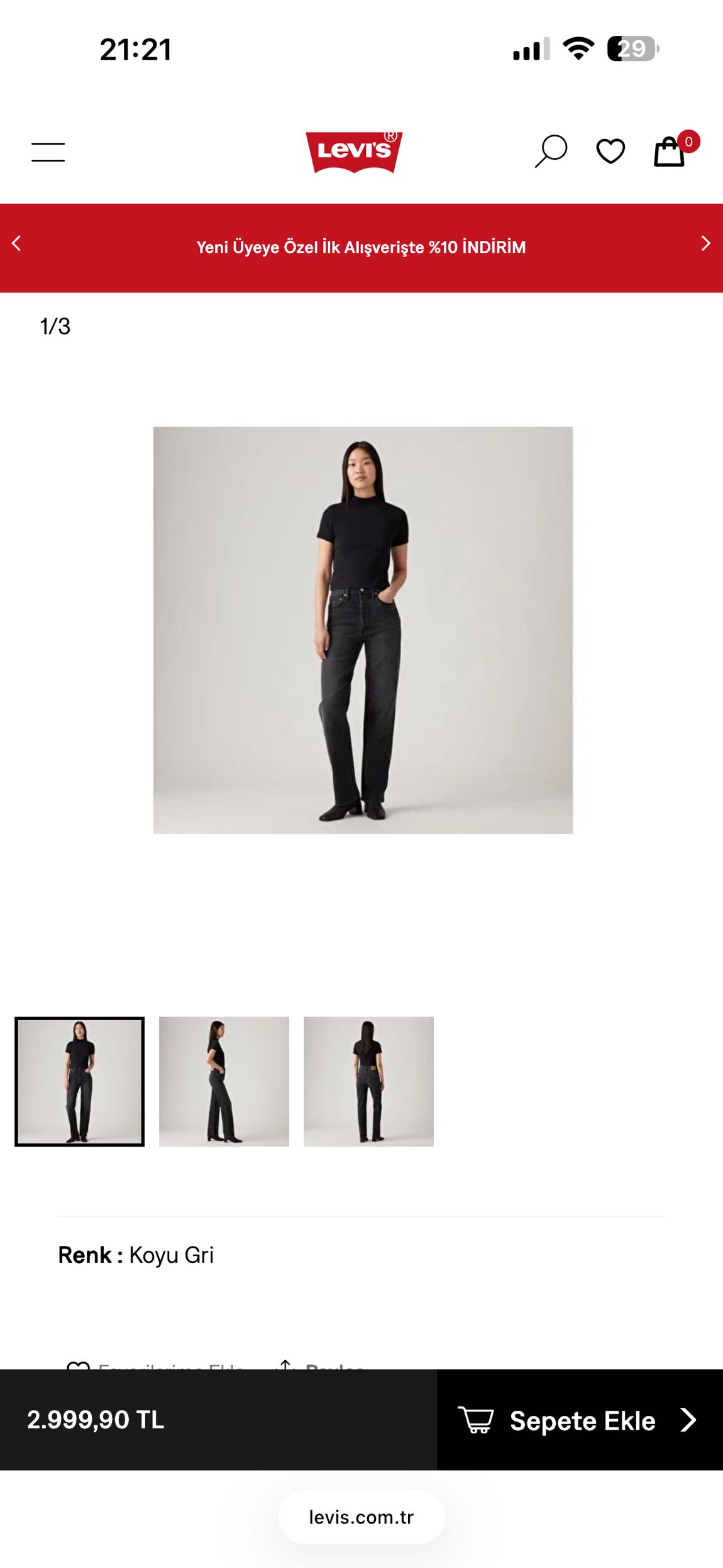 Levis ribcage ankle jean — görsel 9/9