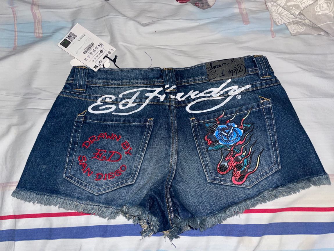 Bershka ed hardy kot şort y2k — görsel 2/2