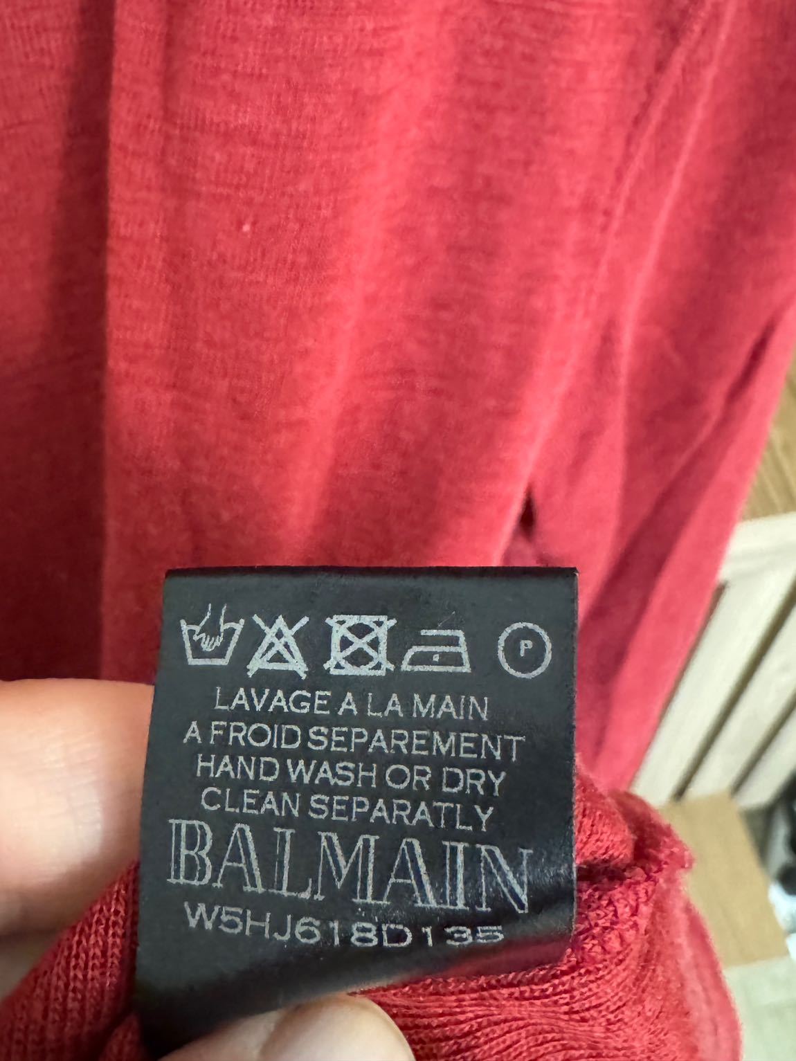 Balmain Kırmızı Boğazlı Yaka Kazak — görsel 6/6